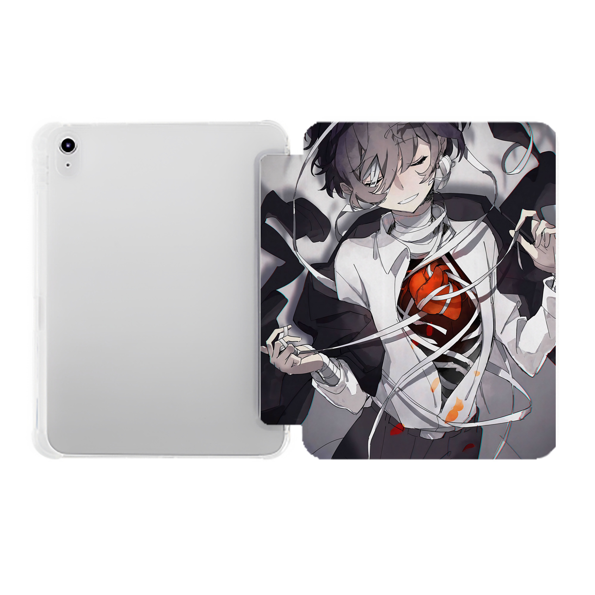 （画像用） 文豪ストレイドッグス Bungo Stray Dogs IPad ケース ペン収納付き 三つ折りスタンド PUレザー×シリコン 対応機種9.5/10.5/10.9インチ